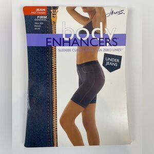 Hanes Body Enhancers Under Jeans Mid Thigh Sleek Curves DENIM SZ CD MEDIUM